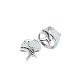 Sterling Silver Dolphin Ring With Mother Of Pearl And Polished Detailing